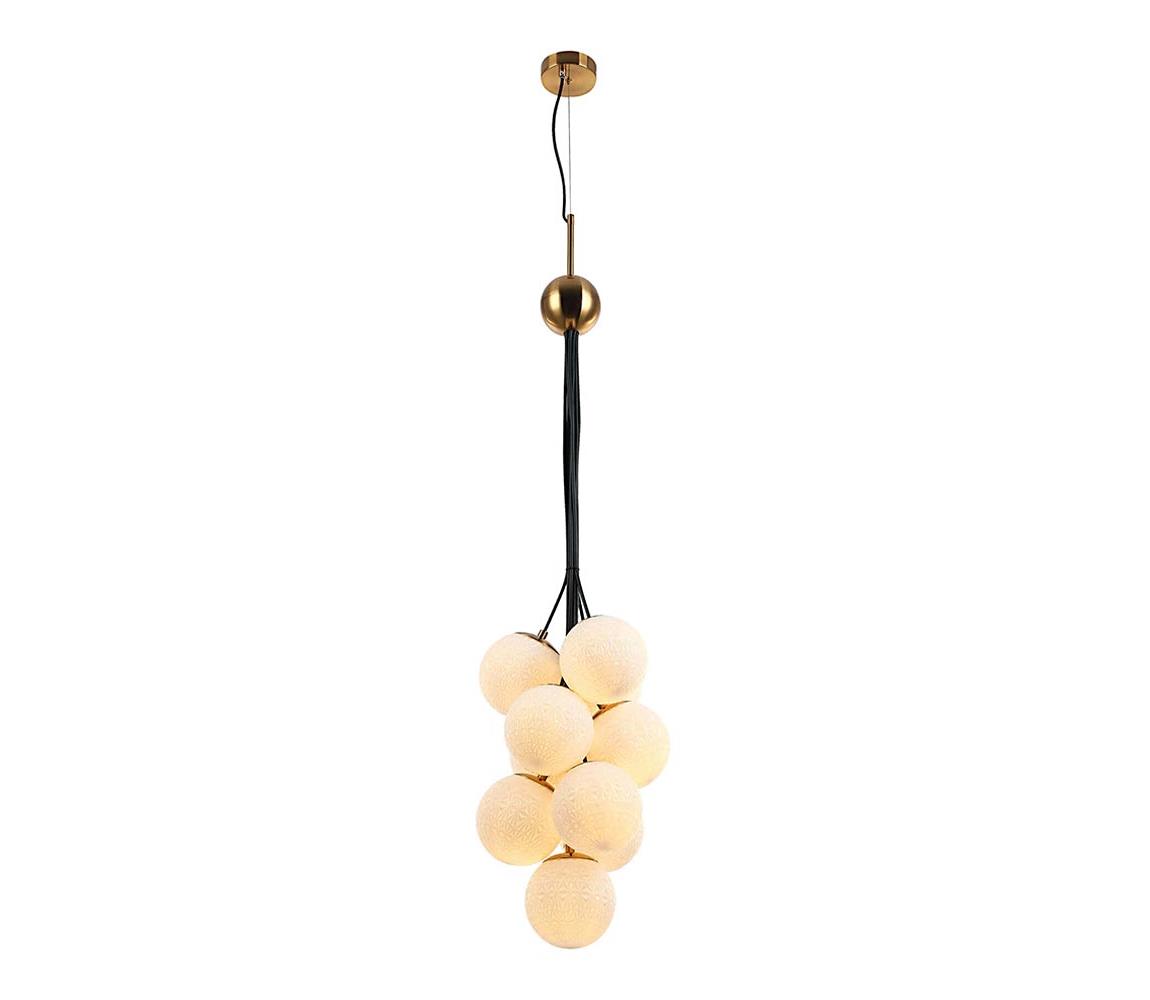  109004 - Lustr na lanku GRAPES 10xE27/7W/230V bronz/bílá 109004