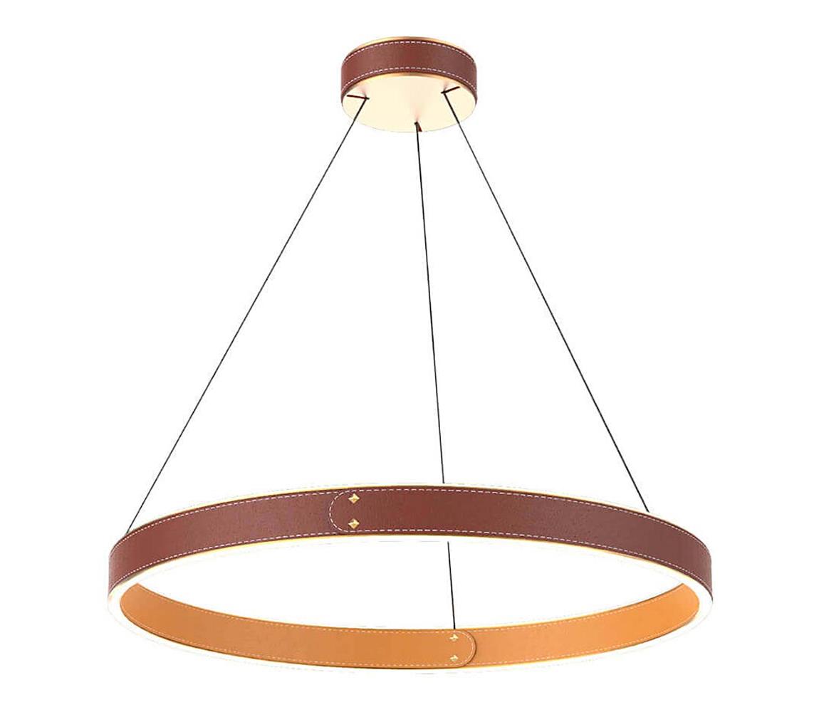  142027 - LED Lustr na lanku LEATHER LED/47,8W/230V hnědá/oranžová 142027