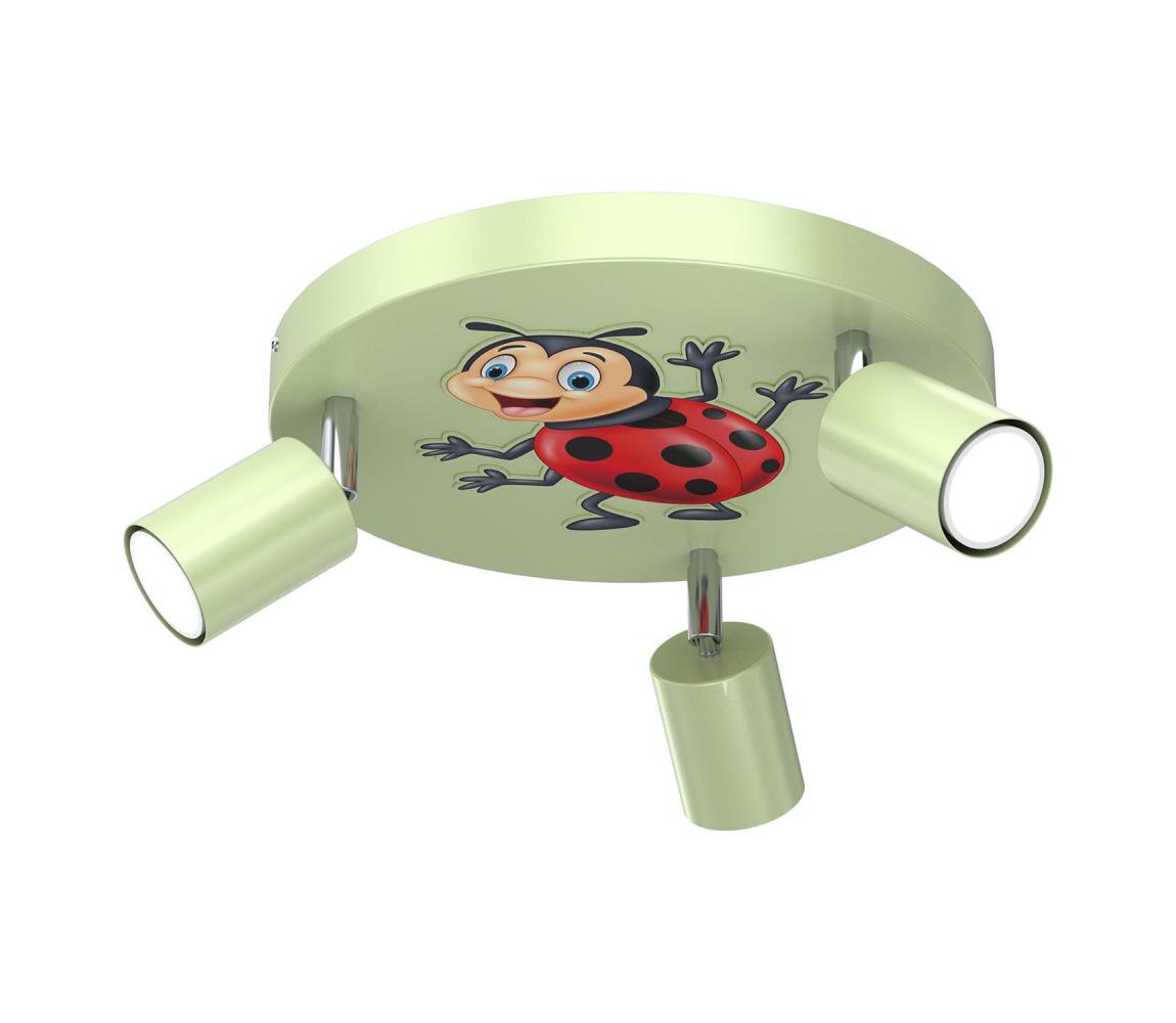  Dětské bodové svítidlo FUN 3xGU10/8W/230V zelená/beruška 9289