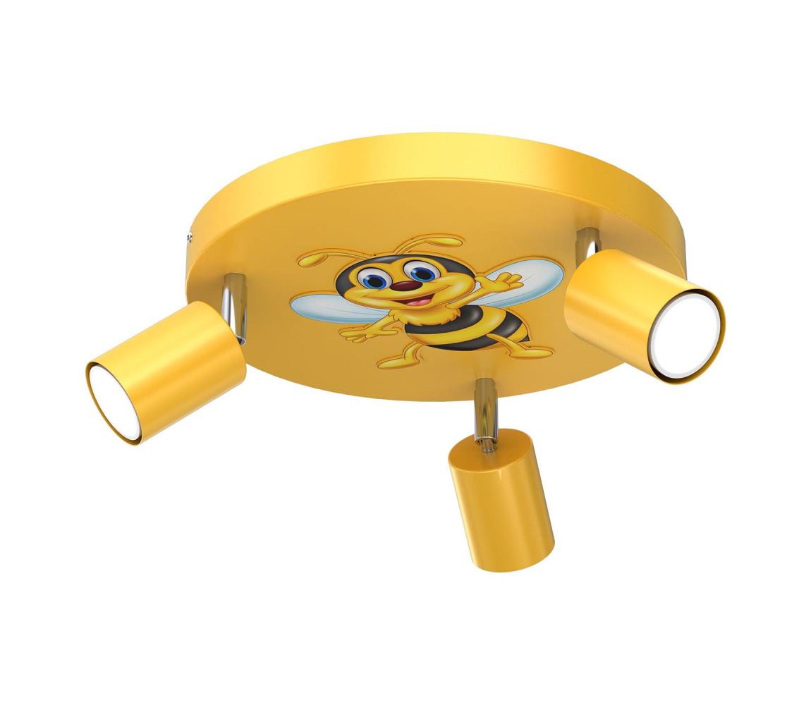  Dětské bodové svítidlo FUN 3xGU10/8W/230V žlutá/včelka 9292