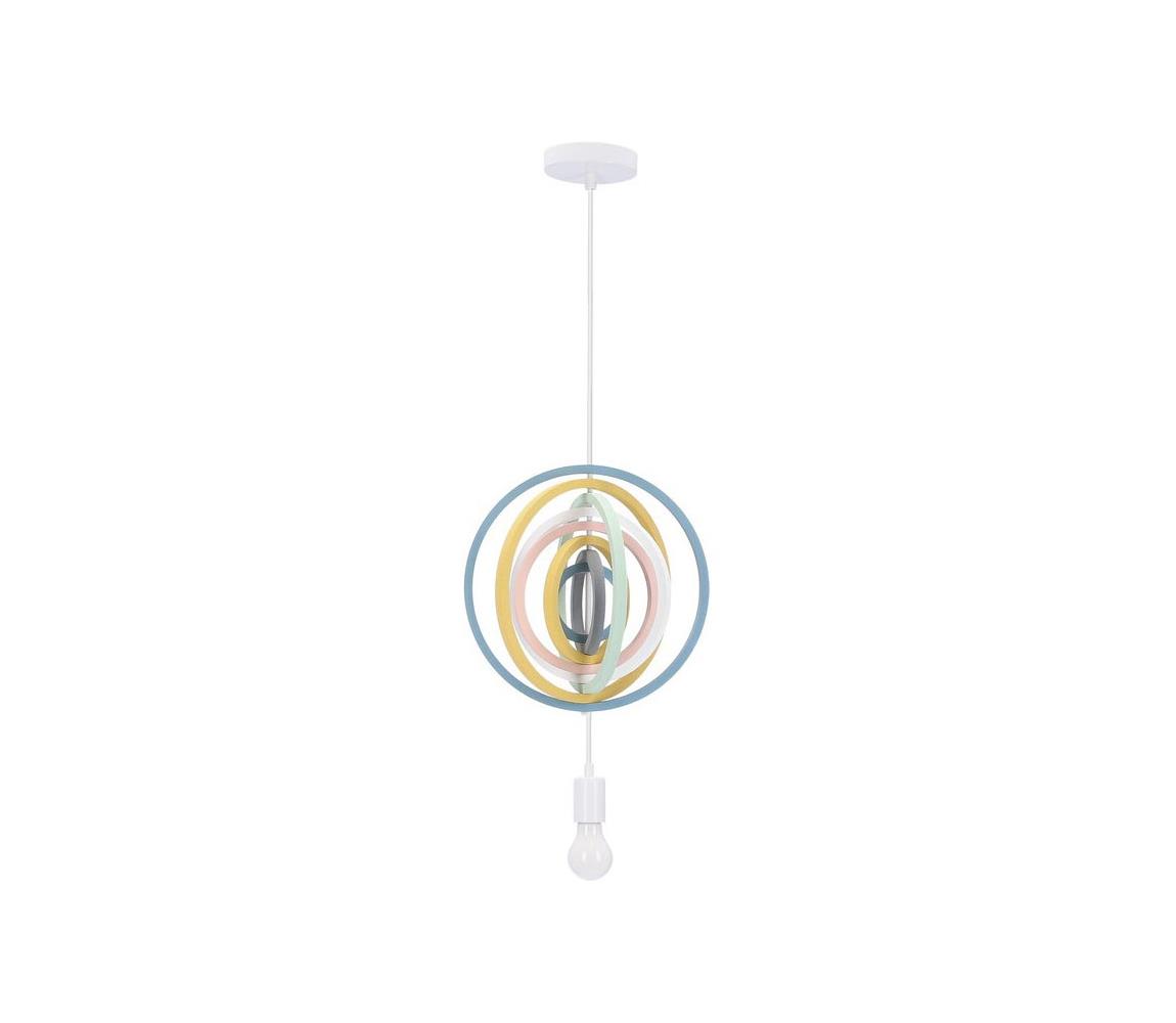  Dětský lustr na lanku HOOPS 1xE27/20W/230V pr. 27 cm pestrobarevná 31-12043