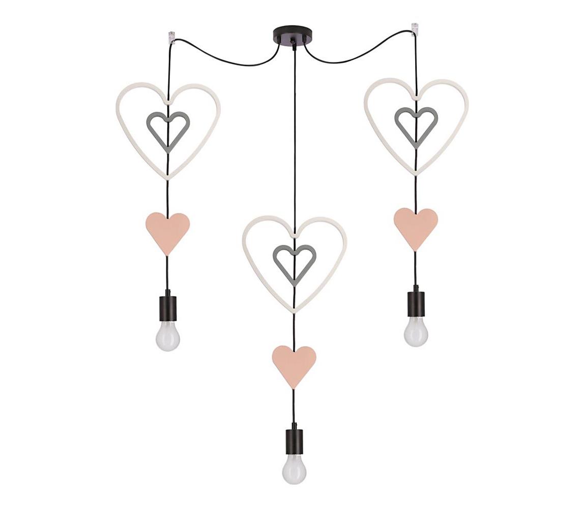  Dětský lustr na lanku TRIO 3xE27/20W/230V růžová/bílá/šedá 33-27535