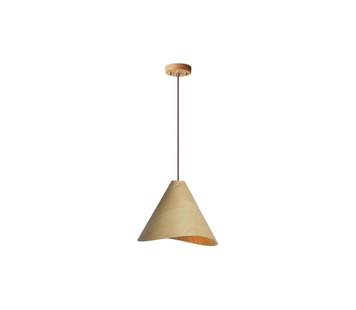  Dřevěný lustr na lanku 1xE27/60W/230V pr. 33 cm masiv/dub/kaučukovník WRE011