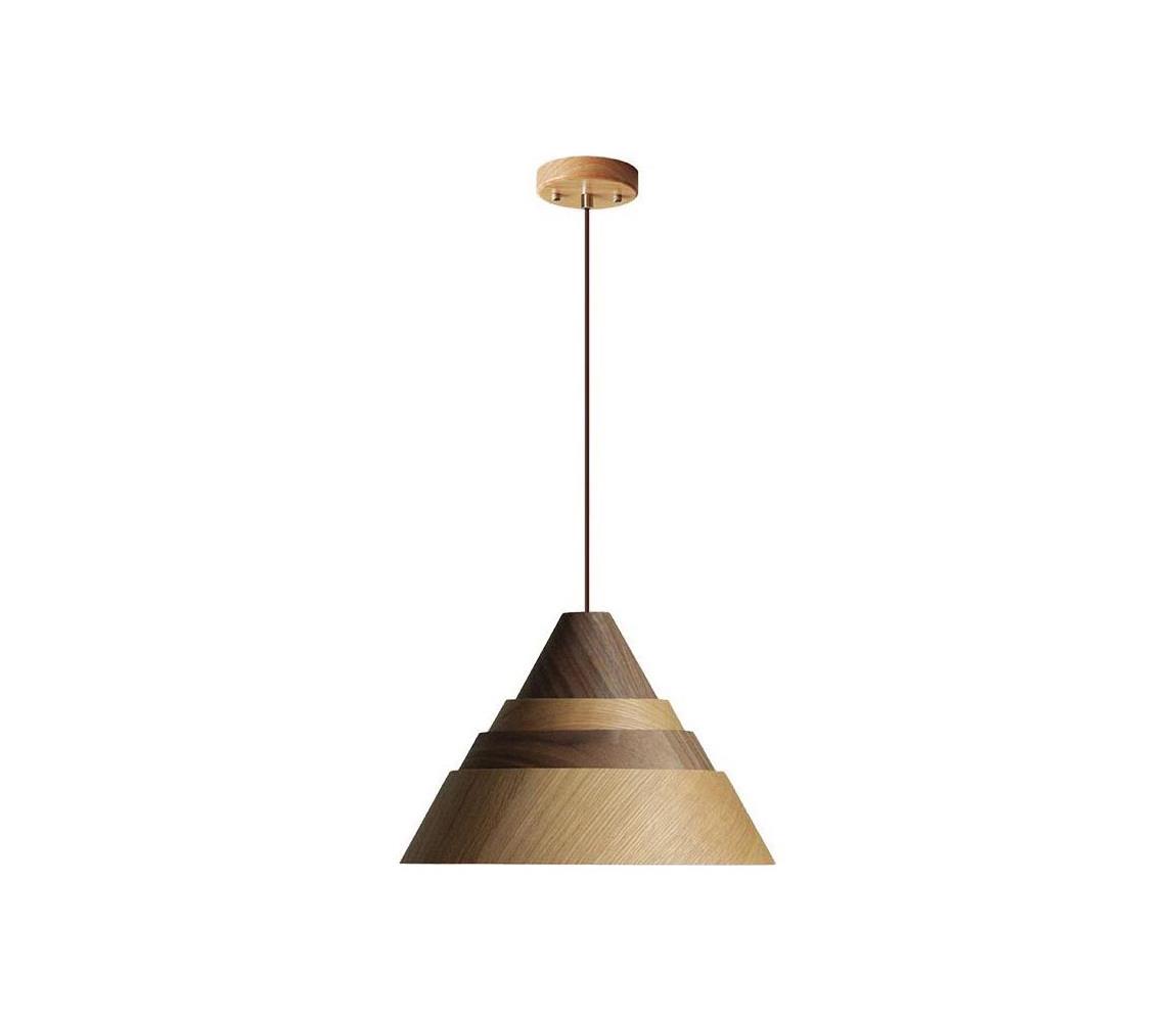  Dřevěný lustr na lanku 1xE27/60W/230V pr. 33 cm masiv/dub/ořech/kaučukovník WRE031
