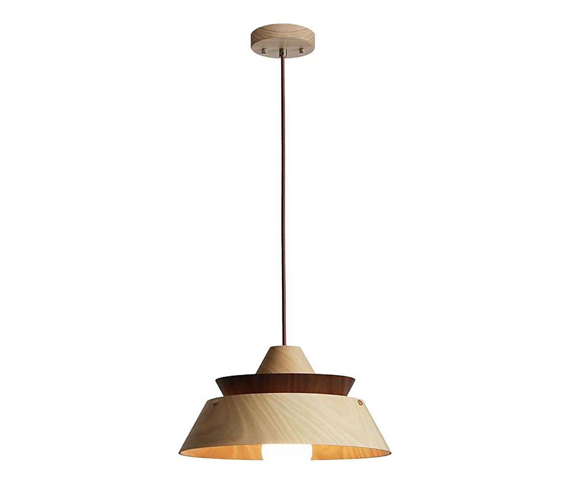  Dřevěný lustr na lanku 1xE27/60W/230V pr. 33 cm masiv/dub/ořech/kaučukovník WRE041