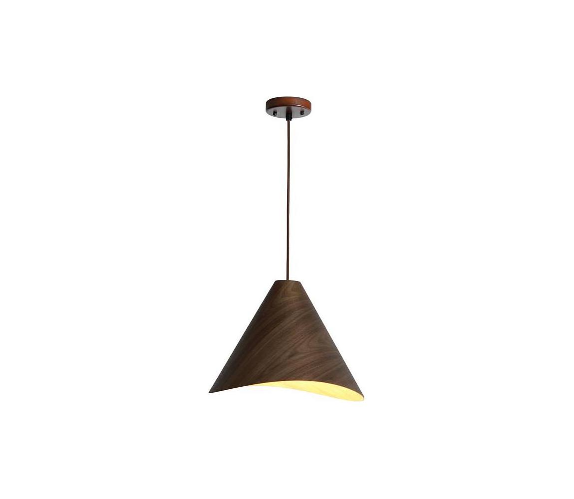  Dřevěný lustr na lanku 1xE27/60W/230V pr. 33 cm masiv/ořech/kaučukovník WRE021