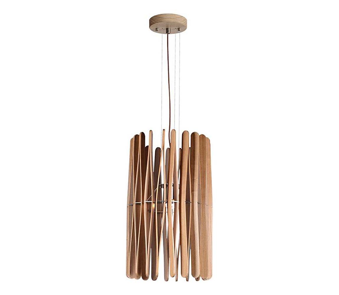  Dřevěný lustr na lanku 1xE27/60W/230V pr. 38 cm masiv/jasan/kaučukovník WRE051