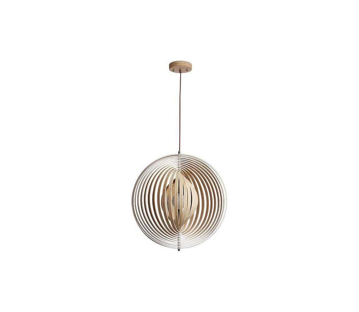  Dřevěný lustr na lanku 1xE27/60W/230V pr. 43,5 cm masiv/dýha/buk/kaučukovník WRE061