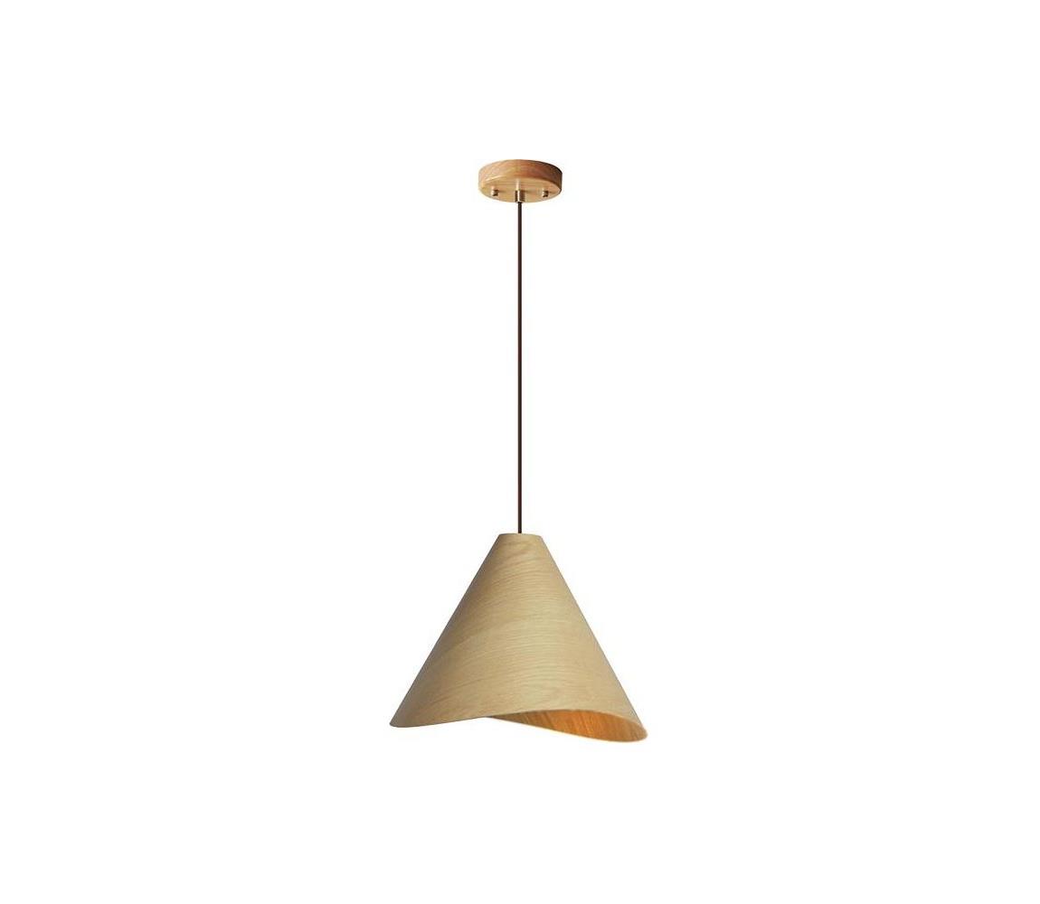  Dřevěný lustr na lanku 1xE27/60W/230V pr. 45 cm masiv/dub/kaučukovník WRE012