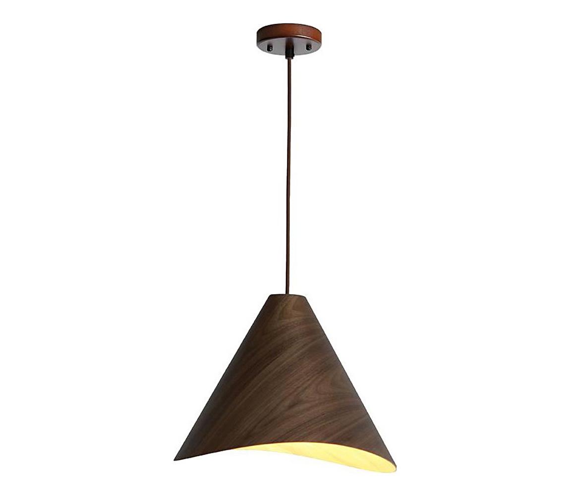  Dřevěný lustr na lanku 1xE27/60W/230V pr. 45 cm masiv/ořech/kaučukovník WRE022