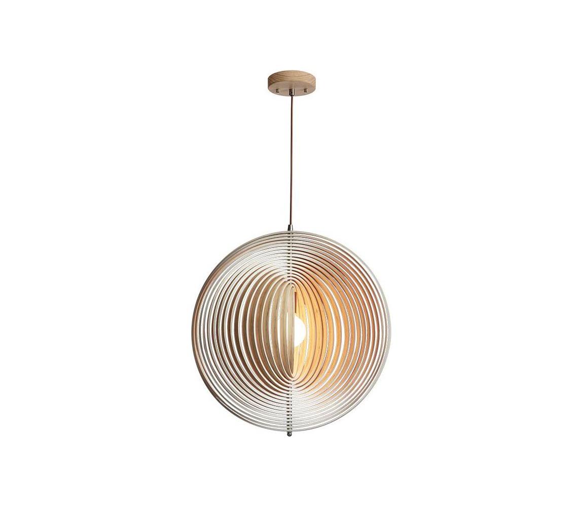  Dřevěný lustr na lanku 1xE27/60W/230V pr. 50 cm masiv/dýha/kaučukovník WRE062
