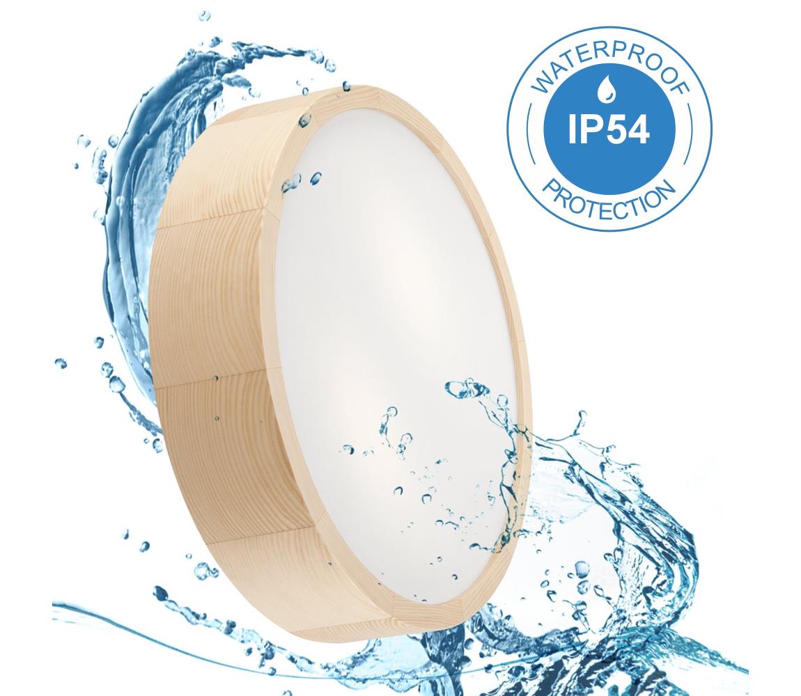 Koupelnové stropní svítidlo NATURAL 3xE27/15W/230V IP54 borovice pr. 37 cm LD-PD-6.20