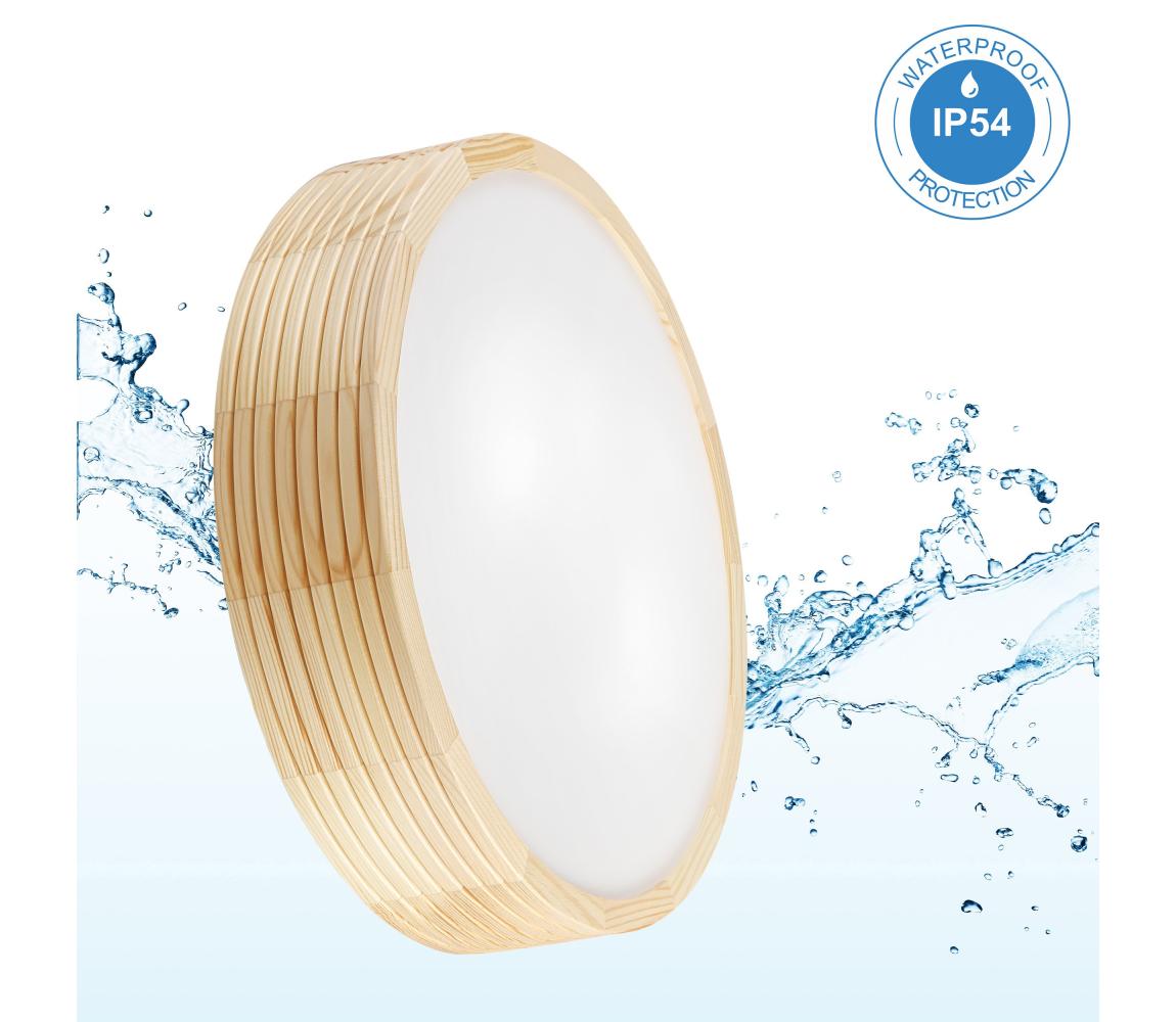  Koupelnové stropní svítidlo NATURAL MODERN 3xE27/15W/230V pr. 37,5 cm borovice LD-PD-6.20/R/SOSNA