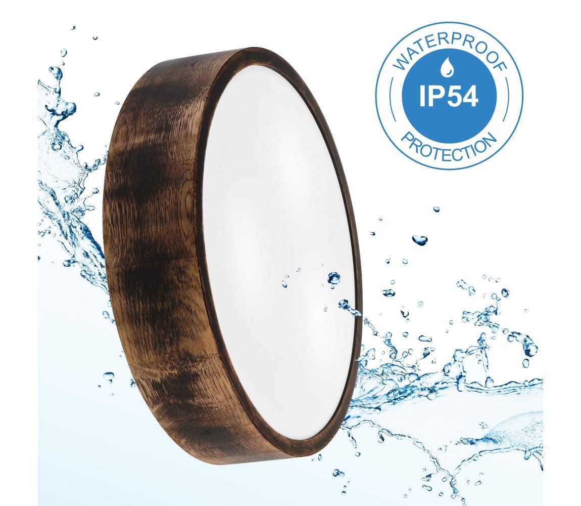  Koupelnové stropní svítidlo OAK SMOKY 3xE27/15W/230V IP54 pr. 37,5 cm dub/hnědá LD-PD-6.20/SMOKY IP54