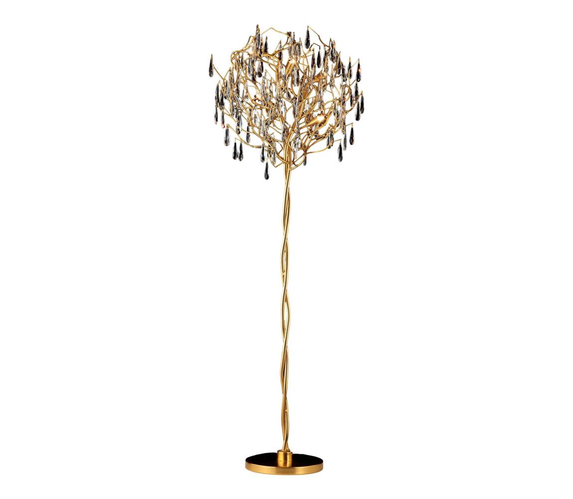  Křišťálová stojací lampa 5xG9/40W/230V zlatá CA061/F