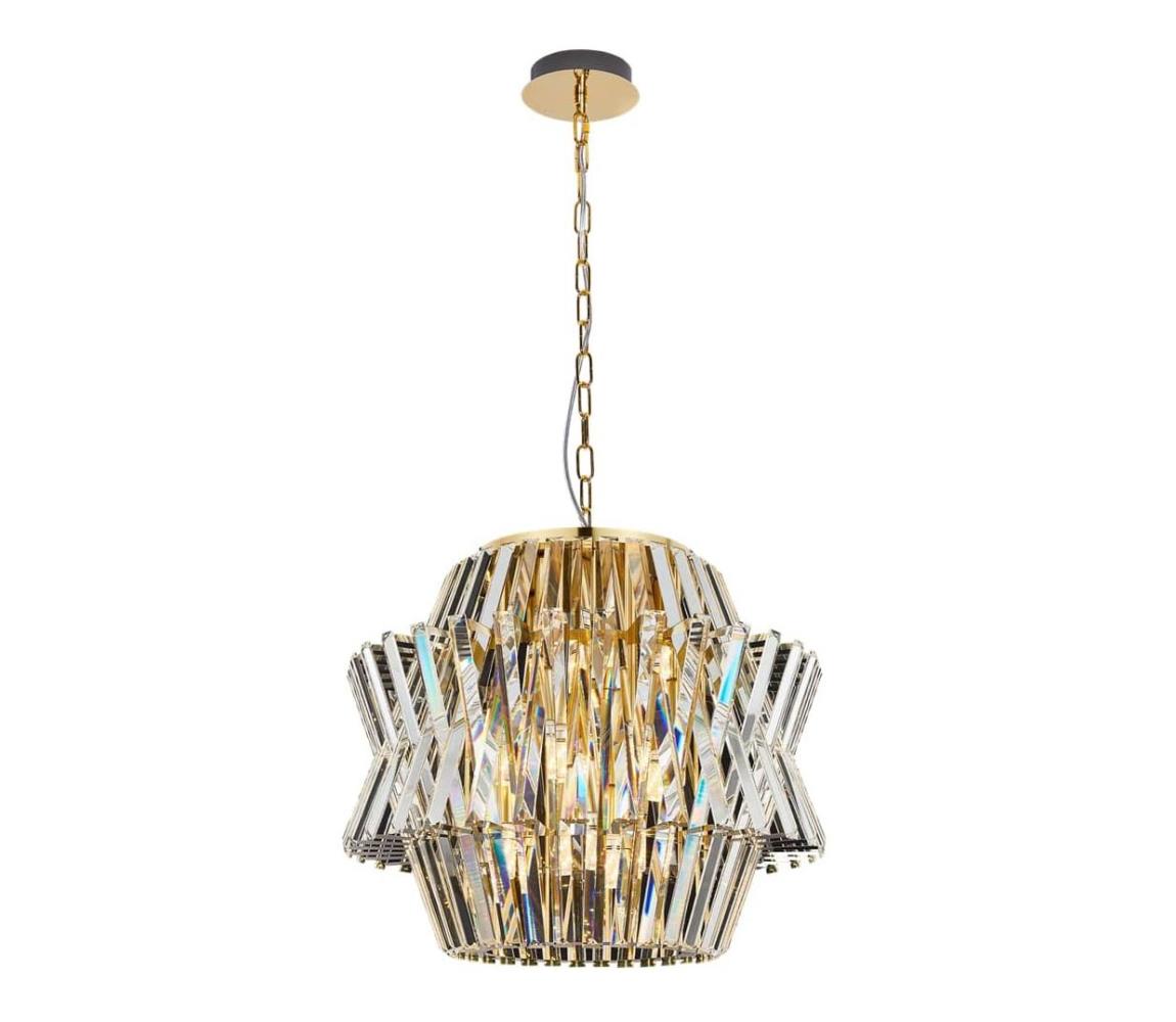  Křišťálový lustr na řetězu CROWN 12xE14/40W/230V zlatá ML0401
