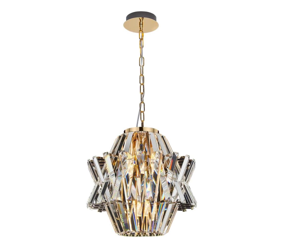  Křišťálový lustr na řetězu CROWN 4xE14/40W/230V zlatá ML0399