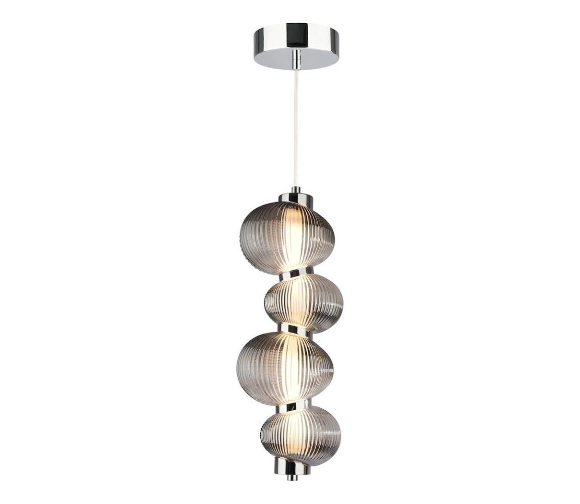  LED Lustr na lanku BOLLA LED/17W/230V pr. 16 cm lesklý chrom/kouřová šedá ML1423