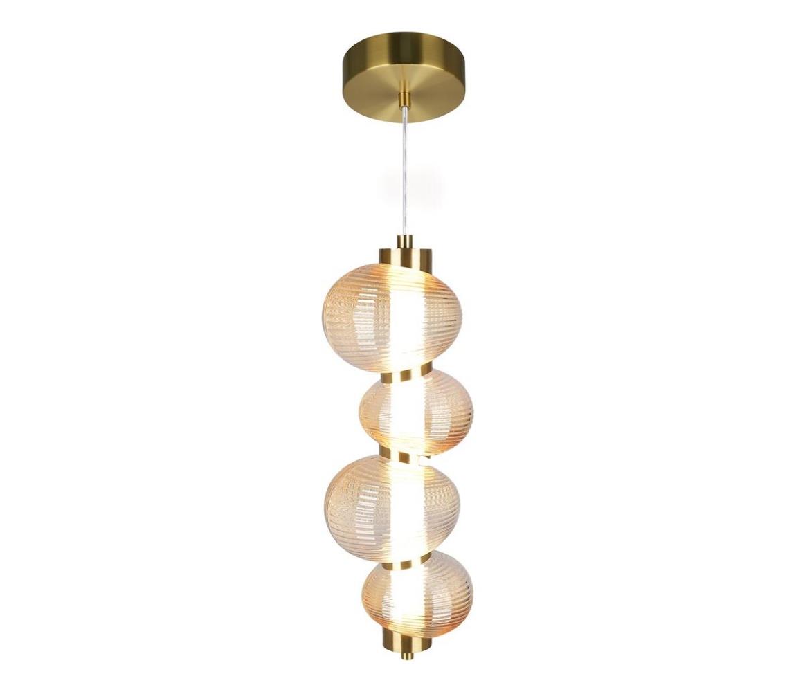 LED Lustr na lanku BOLLA LED/17W/230V pr. 16 cm zlatá/kouřová béžová ML1422