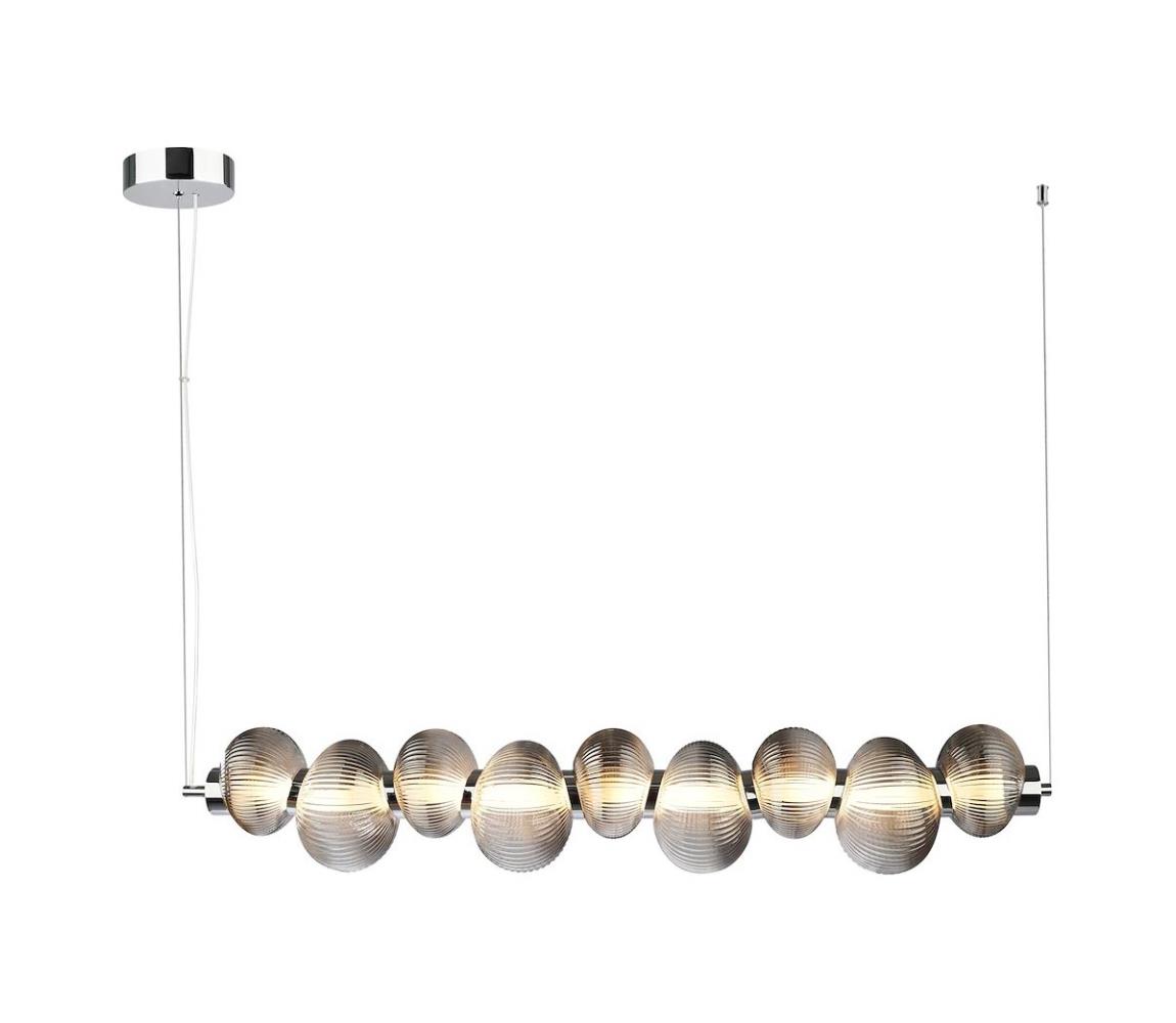  LED Lustr na lanku BOLLA LED/32W/230V lesklý chrom/kouřová šedá ML1427