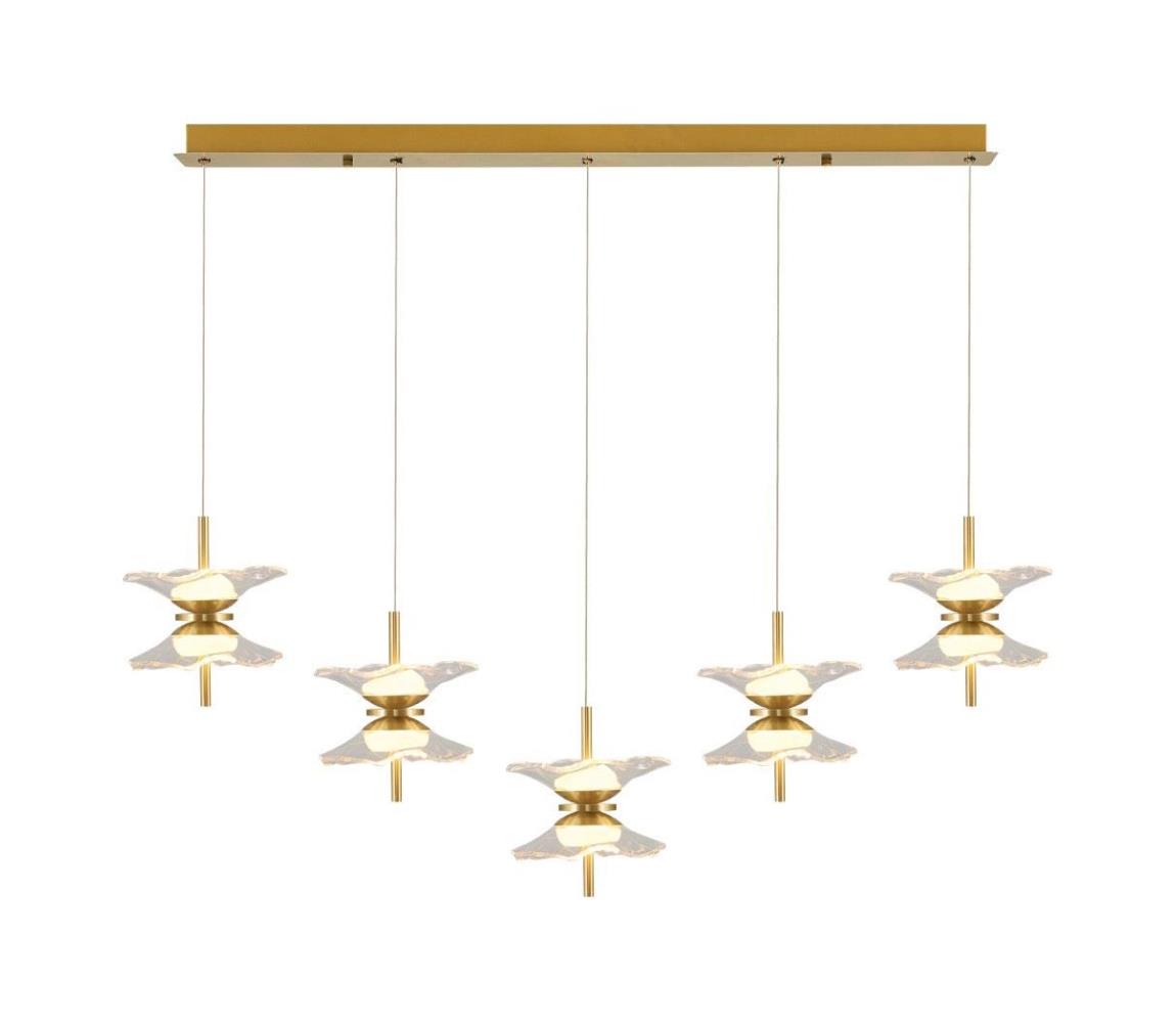  LED Lustr na lanku BUTTERFLY 10xLED/5W/230V 3000K zlatá 414LRC1359