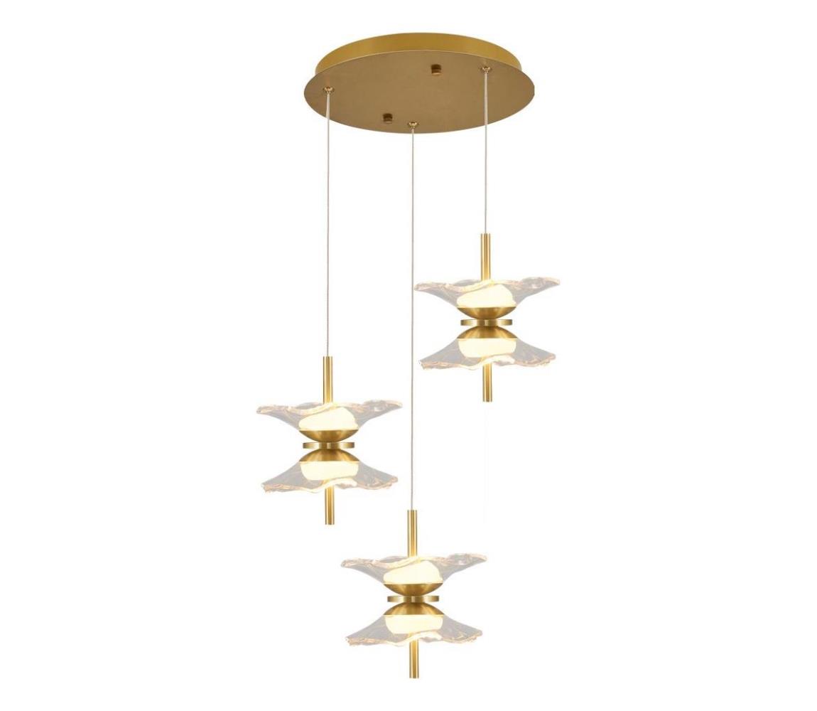  LED Lustr na lanku BUTTERFLY 6xLED/5W/230V 3000K zlatá 414LRC1358