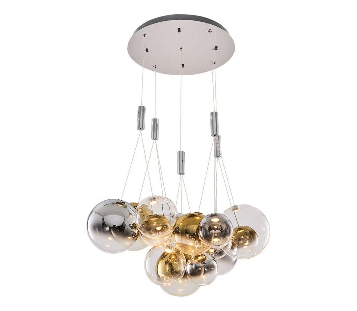  LED Lustr na lanku ENNA 15xG9/5W/230V 3000K kouřová/zlatá 414LRC1475