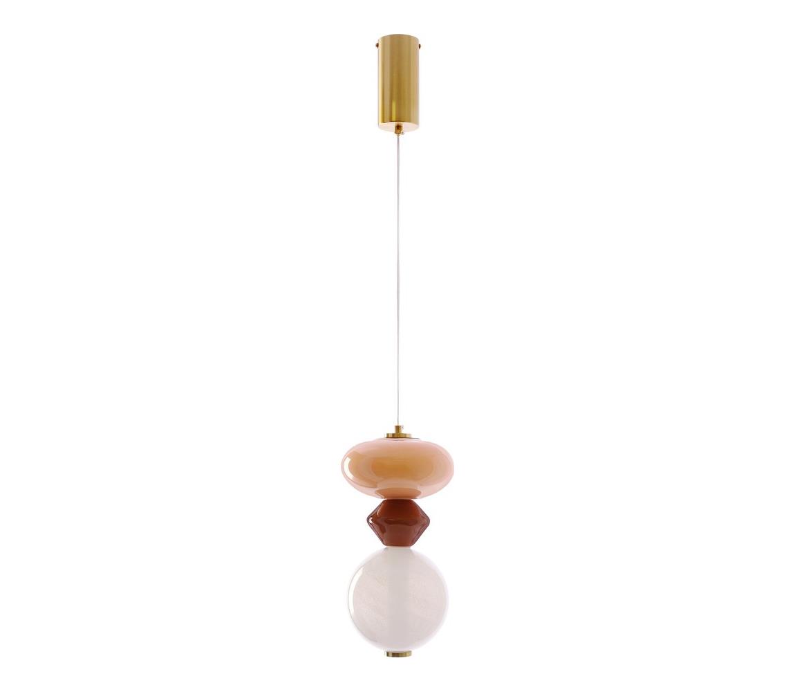  LED Lustr na lanku FLORES LED/10W/230V zlatá/oranžová/hnědá 31-50632