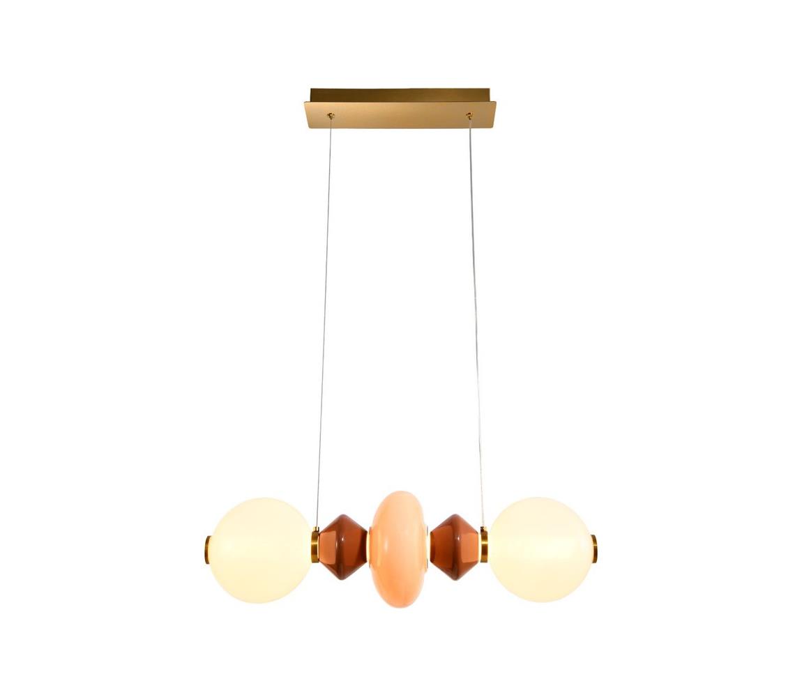  LED Lustr na lanku FLORES LED/15W/230V zlatá/oranžová/hnědá 32-50663