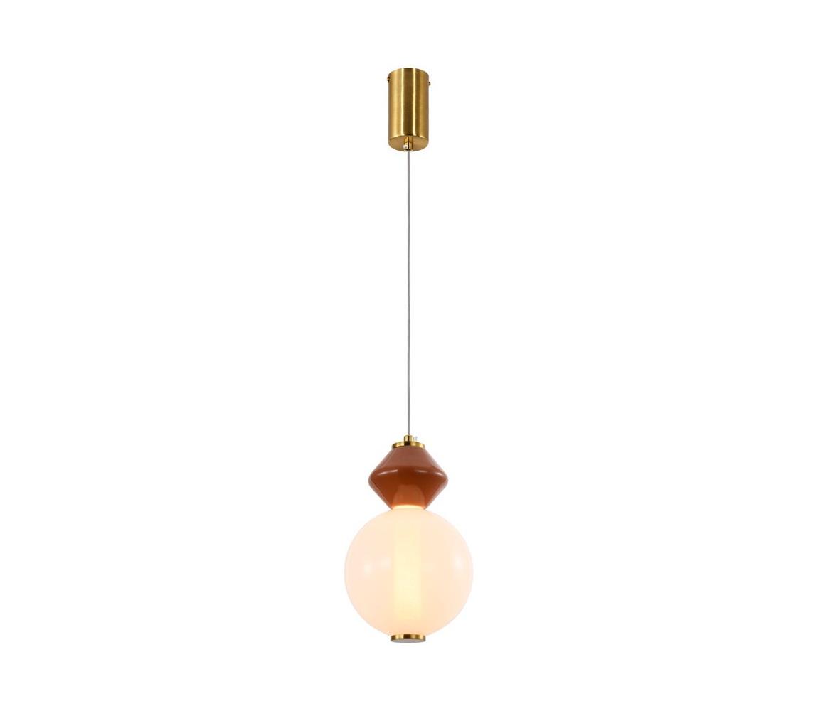  LED Lustr na lanku FLORES LED/7W/230V zlatá/hnědá 31-50625