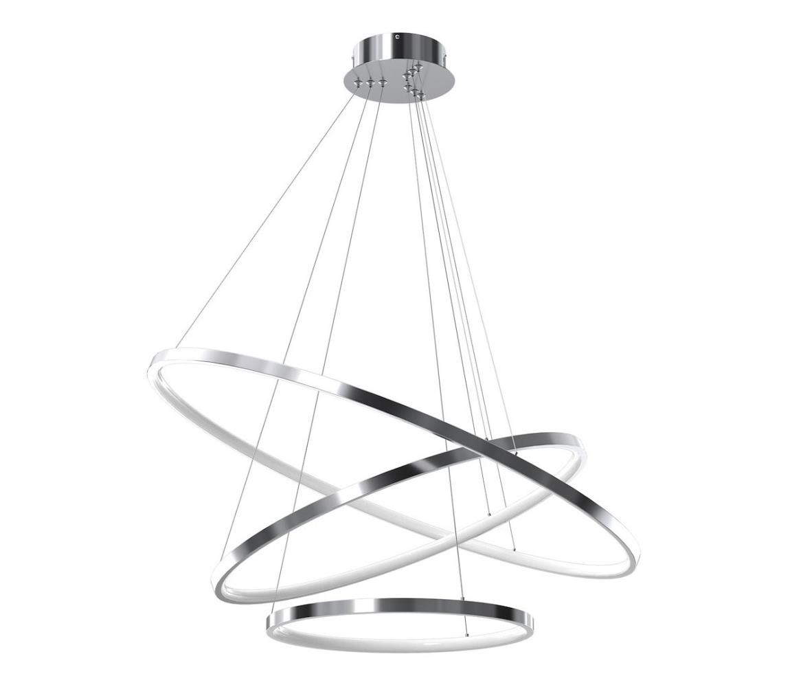  LED Lustr na lanku HOOP LED/93W/230V pr. 80 cm 4000K lesklý chrom ML1551