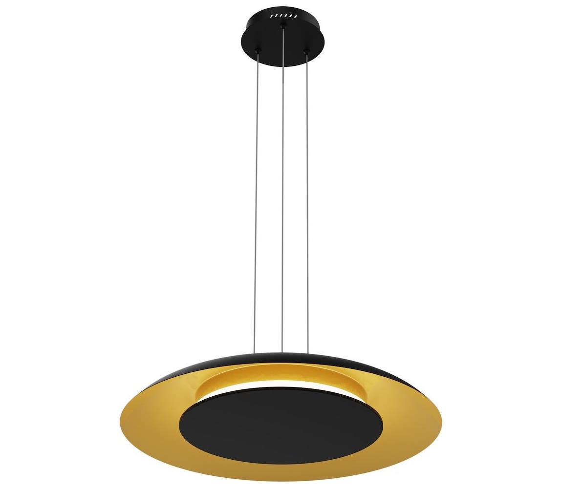  LED Lustr na lanku PIATTINO LED/30W/230V 2700/3200/4000K pr. 40 cm černá/zlatá ML1815