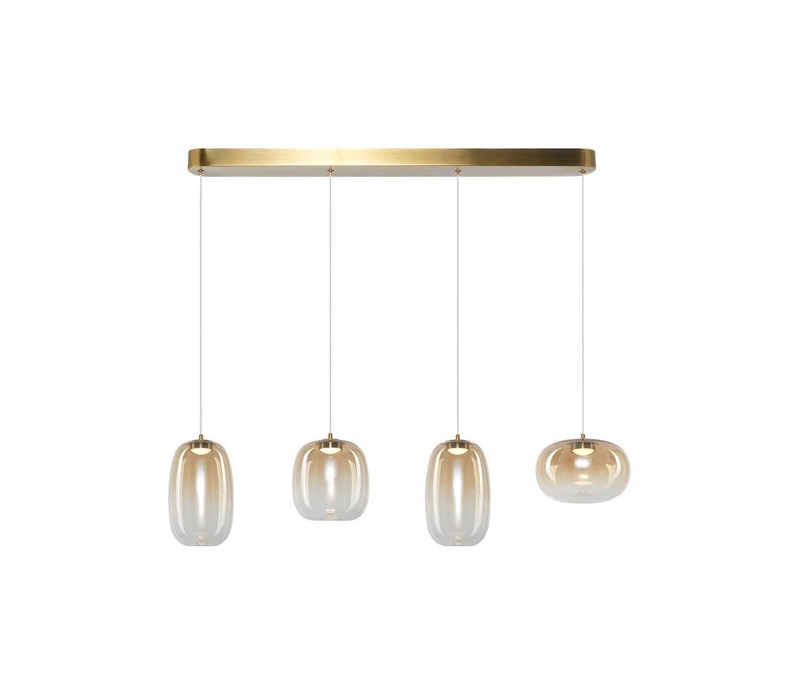  LED Lustr na lanku VASO LED/15W/230V zlatá/kouřová ML1408