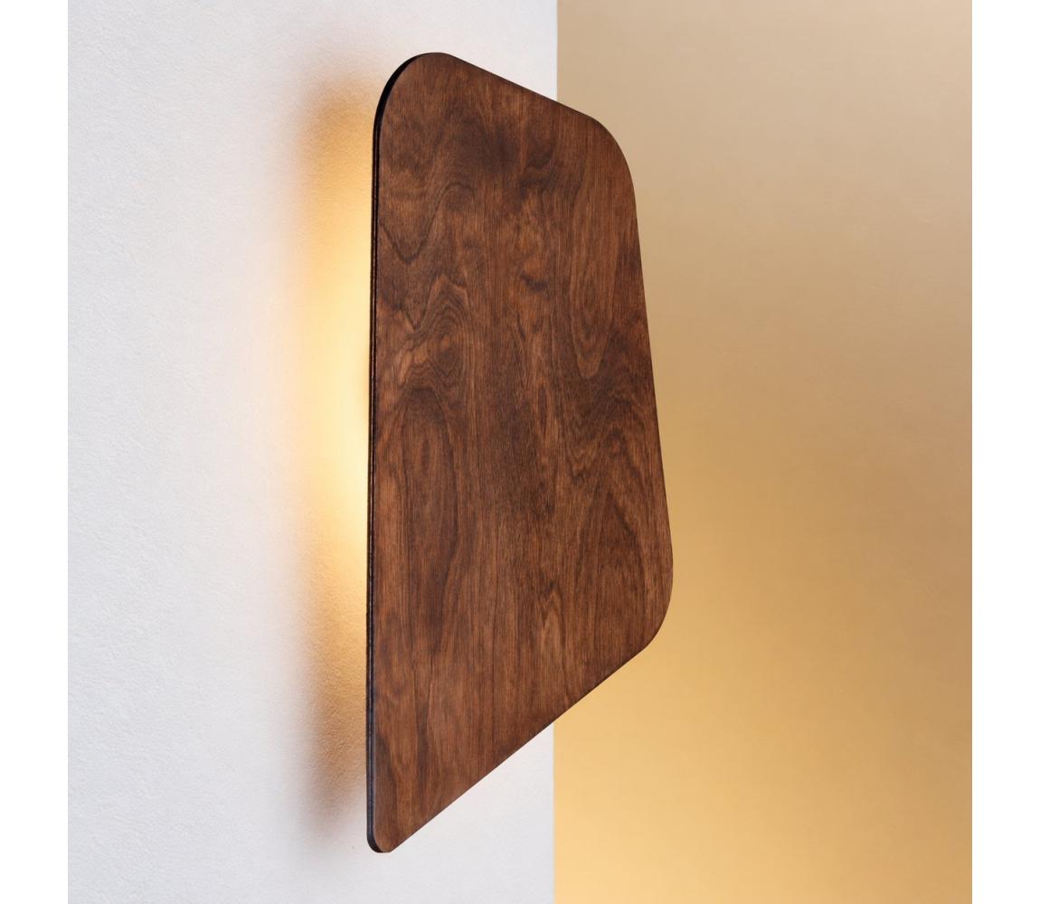  LED Nástěnné svítidlo BUTTON LED/4W/230V 41x25 cm dekor ořech 41893