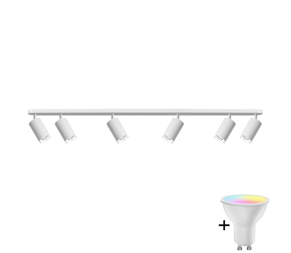  LED RGBW Stmívatelné koupelnové bodové svítidlo TURYN 6xGU10/6,5W/230V IP44 bílá SA1945+AI2320