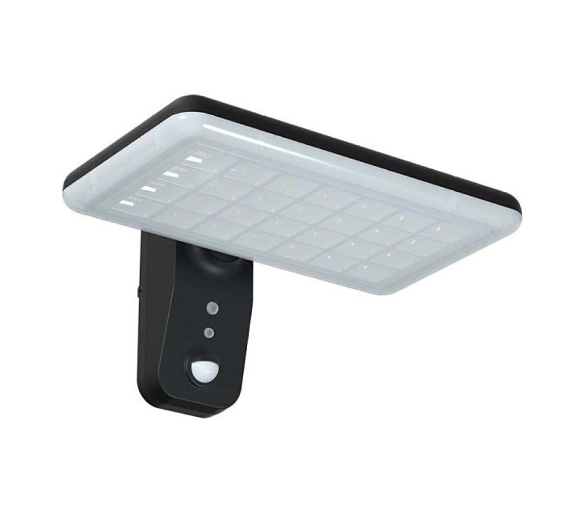  LED Solární nástěnné svítidlo se senzorem LED/15W/3,2V 4000K/6000K IP65 černá 10315