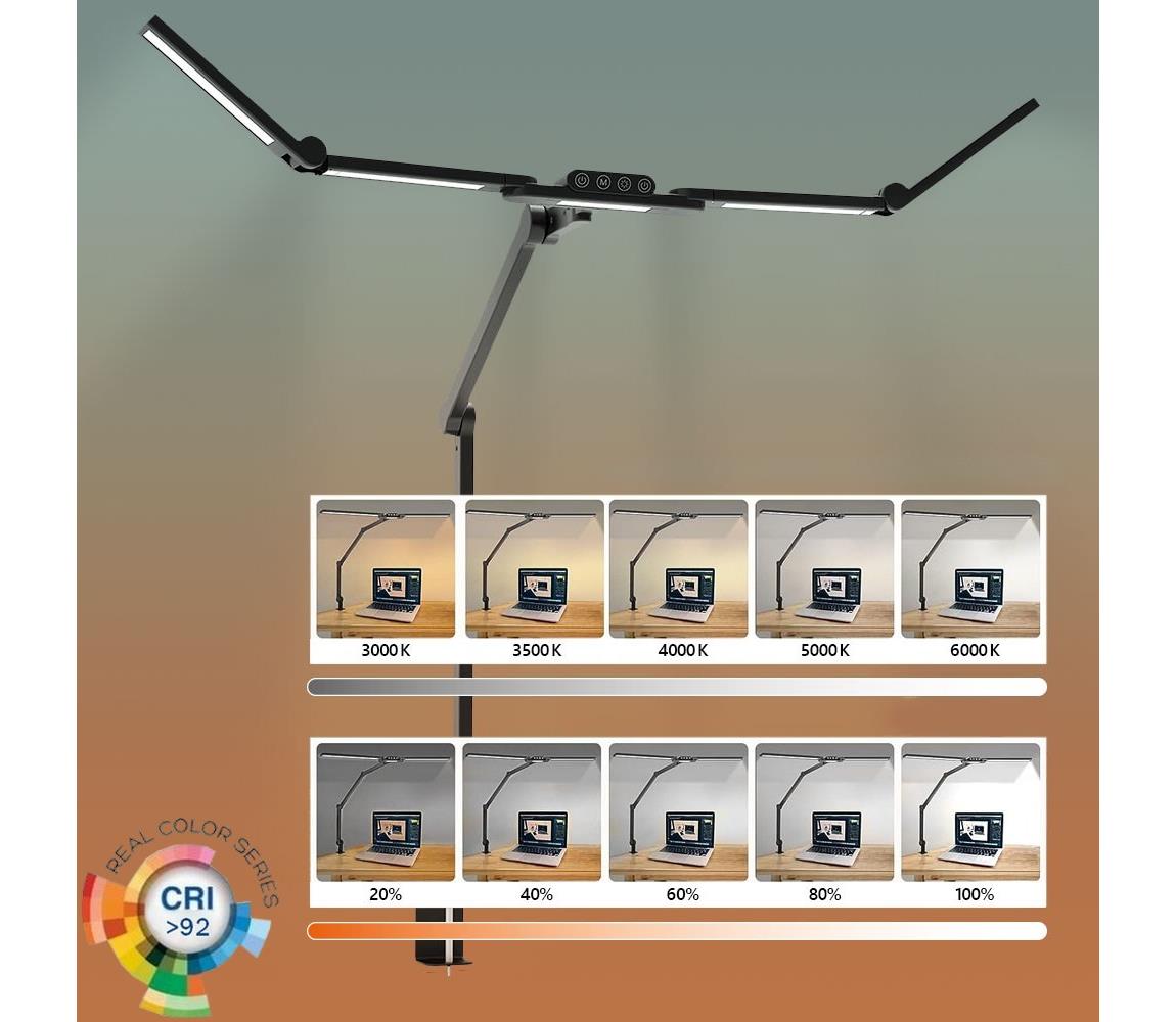  LED Stmívatelná flexibilní stolní lampa LED/24W/230V 3000-6500K CRI 92 černá 4740029