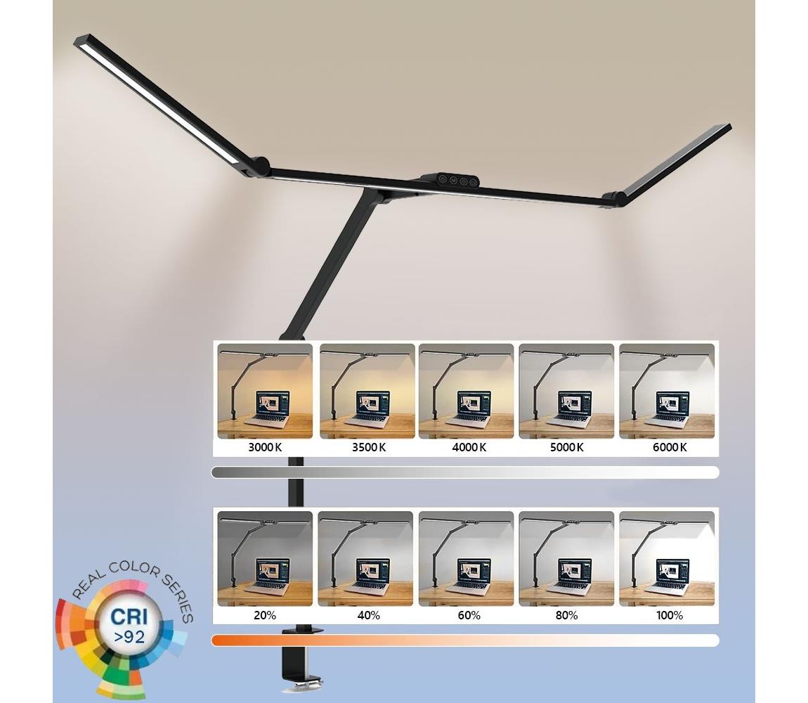  LED Stmívatelná flexibilní stolní lampa LED/36W/230V 3000-6500K CRI 92 černá 4740030