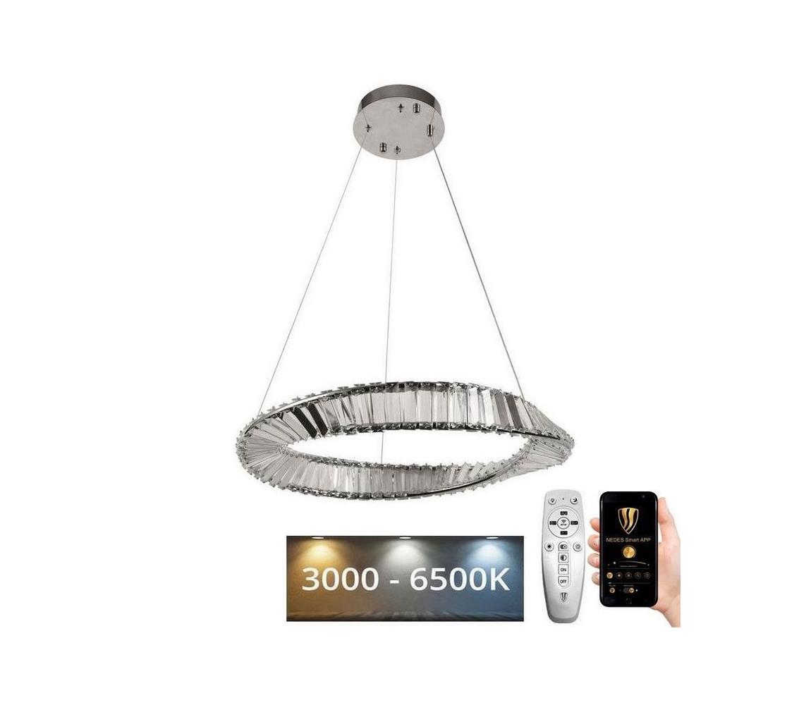  LED Stmívatelný křišťálový lustr na lanku LED/40W/230V + dálkové ovládání J6349/CH