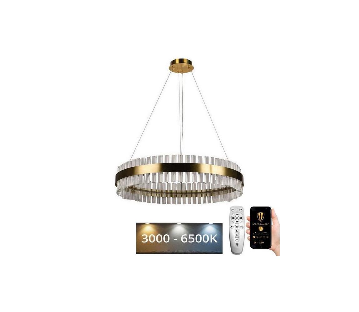  LED Stmívatelný křišťálový lustr na lanku LED/55W/230V + dálkové ovládání J6302/C