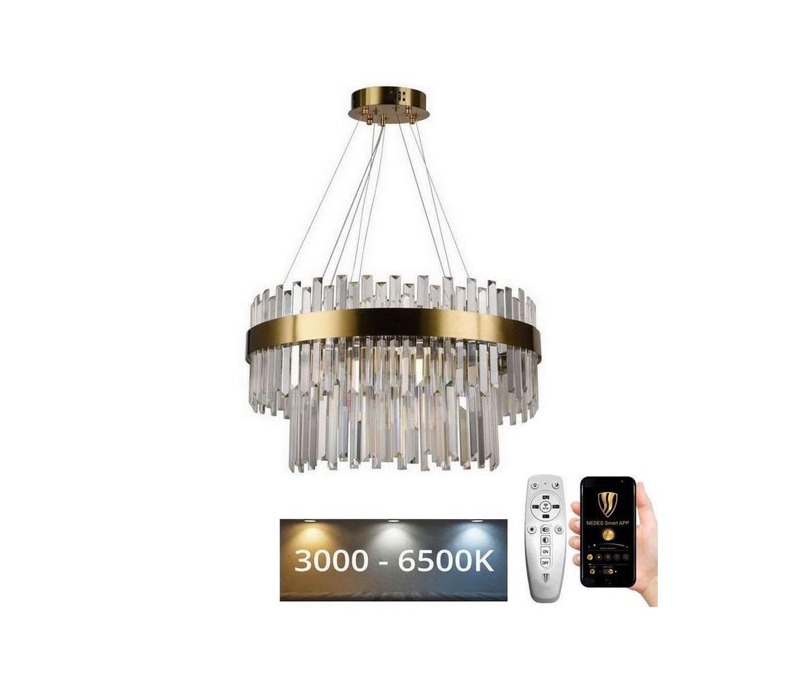  LED Stmívatelný křišťálový lustr na lanku LED/80W/230V + dálkové ovládání J6339/C