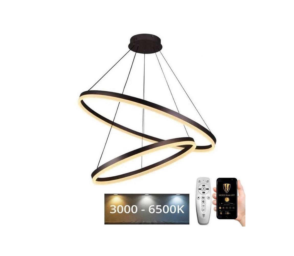  LED Stmívatelný lustr na lanku LED/100W/230V 3000-6500K + dálkové ovládání J4311/BR