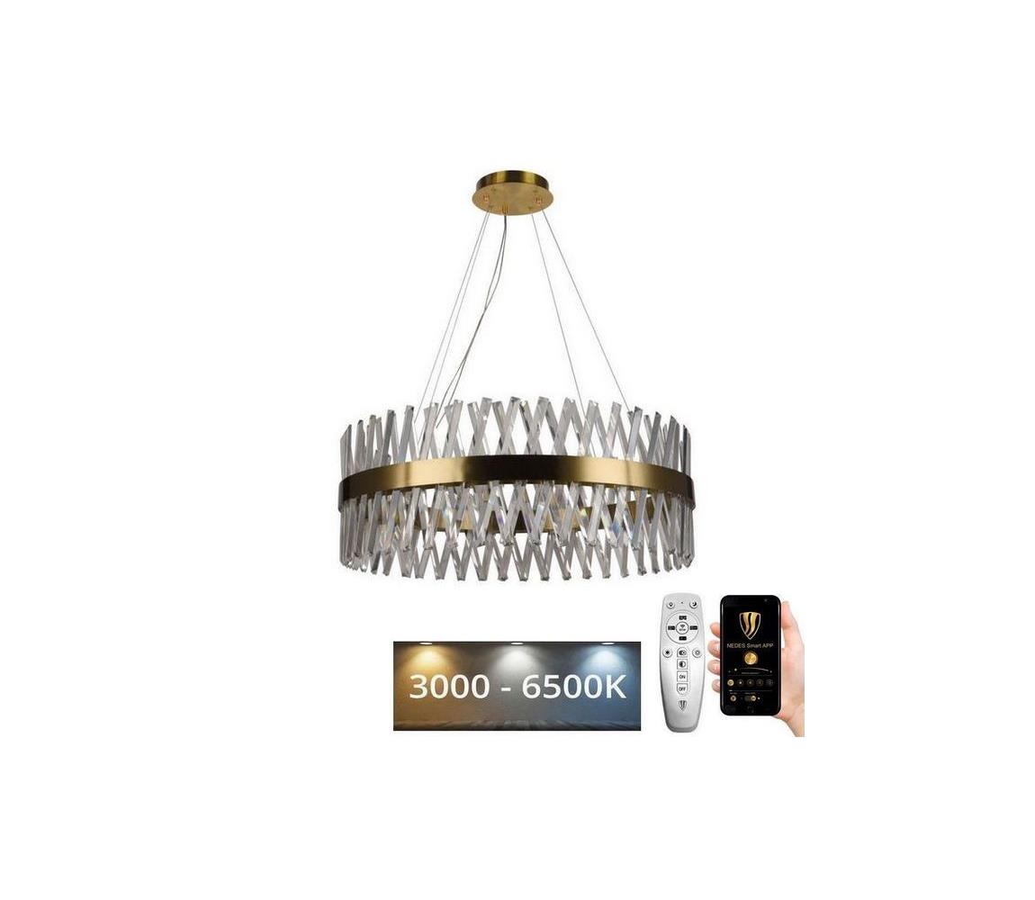  LED Stmívatelný lustr na lanku LED/110W/230V 3000-6500K zlatá + dálkové ovládání J6309/C