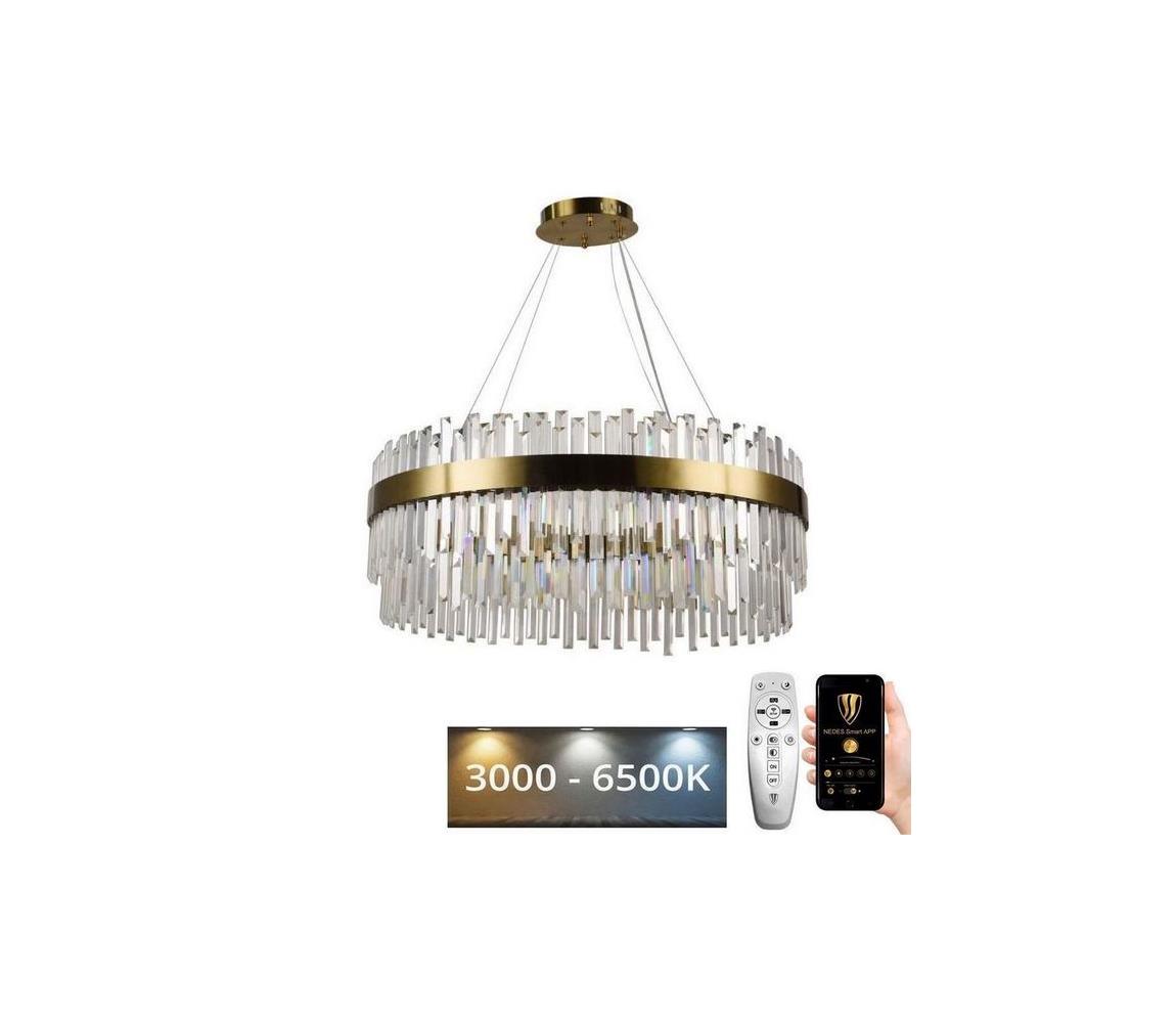  LED Stmívatelný lustr na lanku LED/110W/230V 3000-6500K zlatá + dálkové ovládání J6311/C