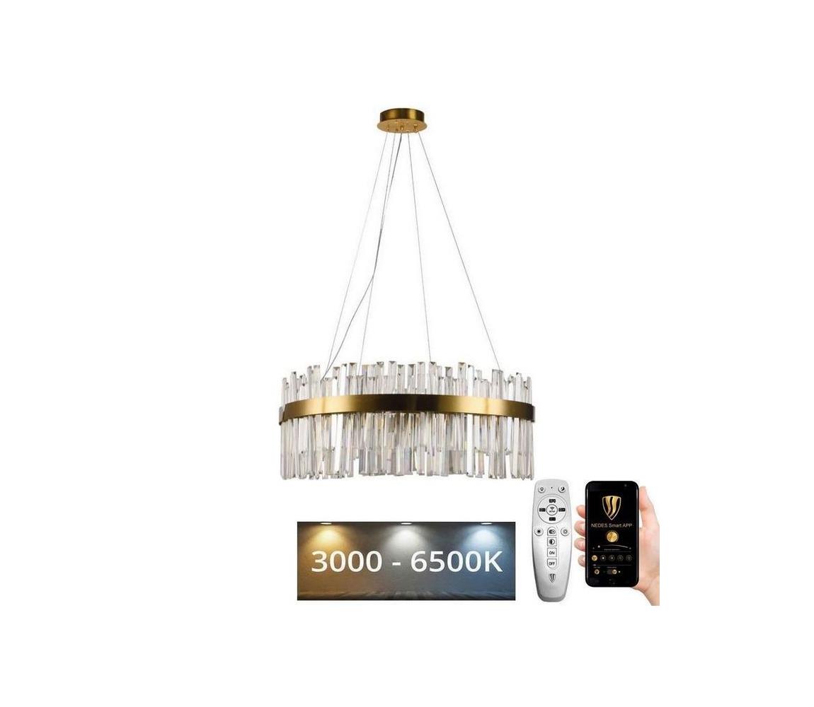  LED Stmívatelný lustr na lanku LED/110W/230V 3000-6500K zlatá + dálkové ovládání J6333/C