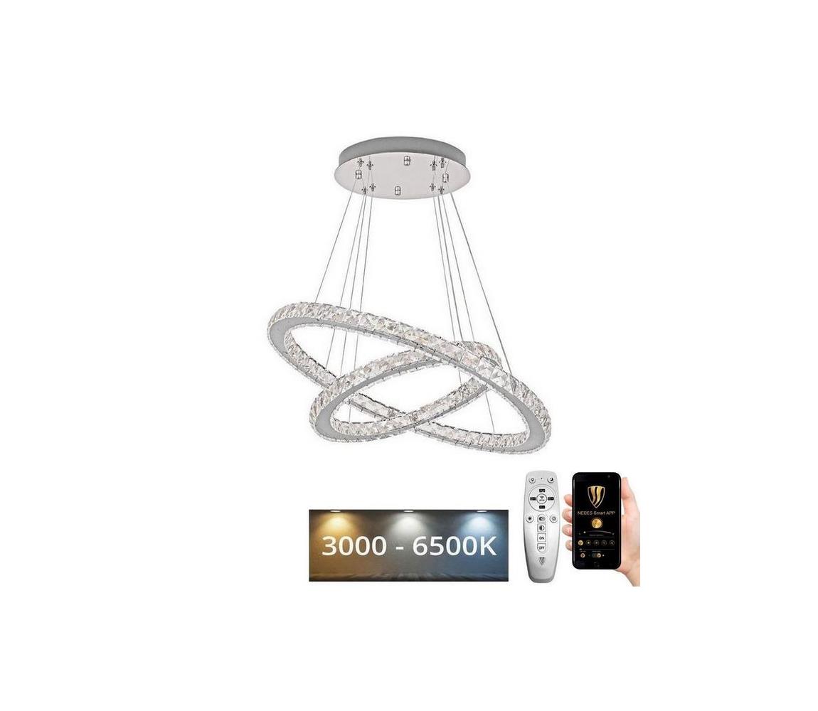  LED Stmívatelný lustr na lanku LED/115W/230V 3000-6500K stříbrná + DO J6353/CH