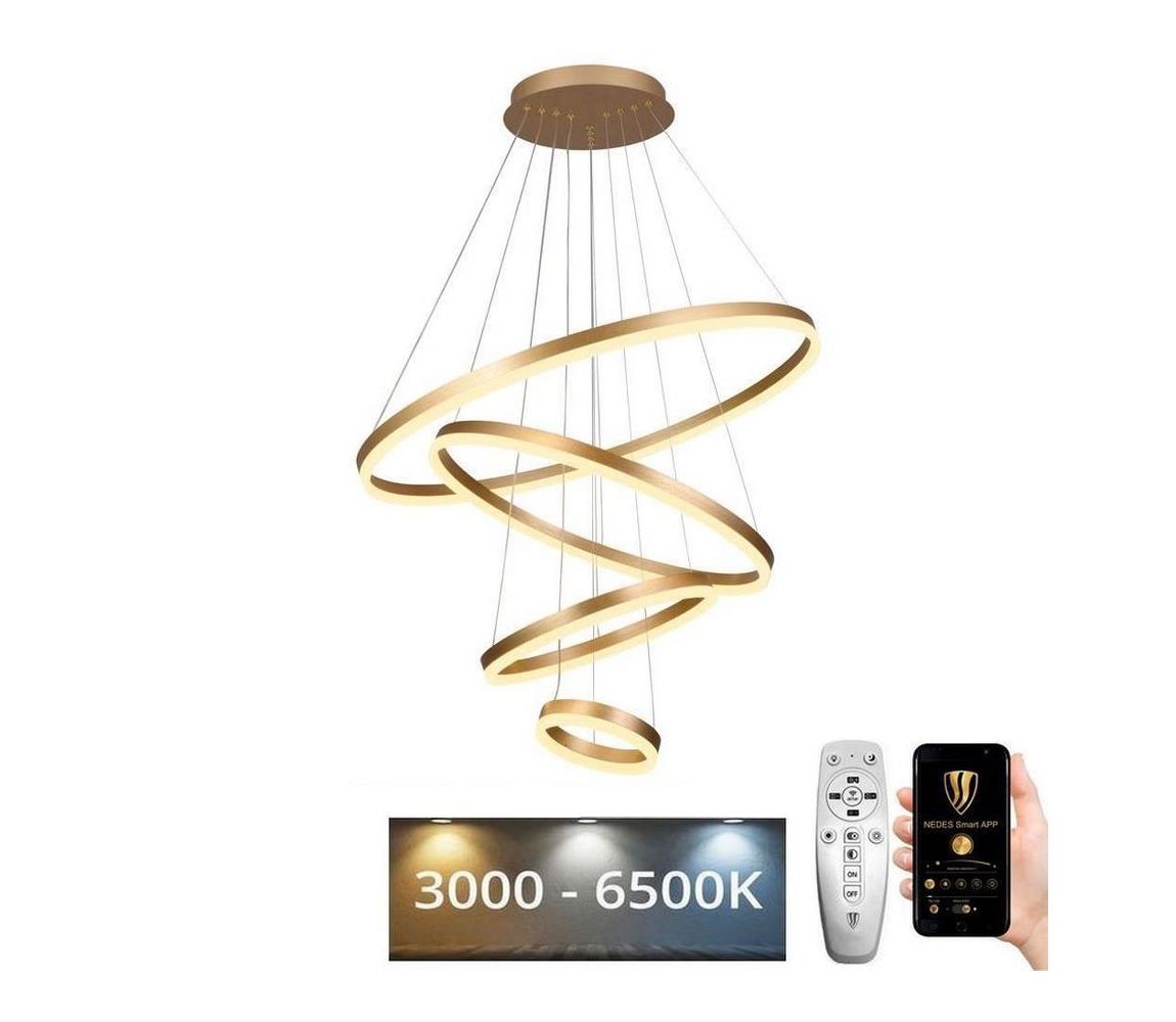  LED Stmívatelný lustr na lanku LED/165W/230V 3000-6500K + dálkové ovládání J4314/G