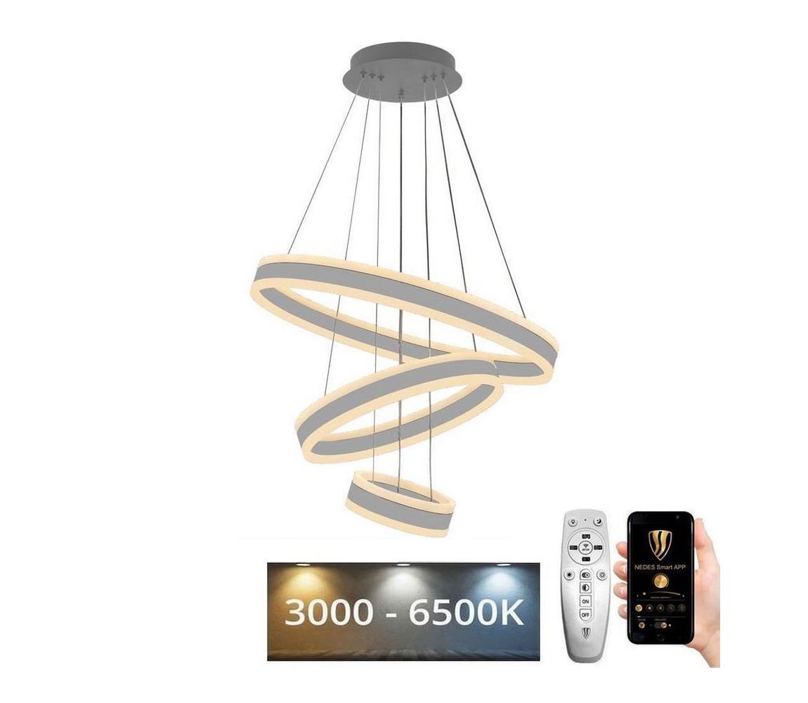  LED Stmívatelný lustr na lanku LED/165W/230V 3000-6500K + dálkové ovládání J4318/S