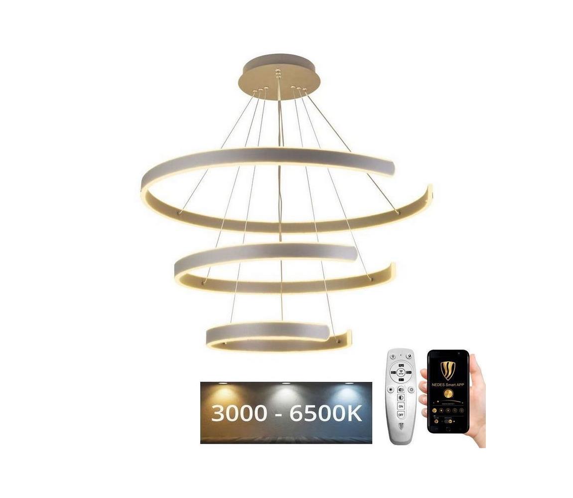  LED Stmívatelný lustr na lanku LED/220W/230V 3000-6500K + dálkové ovládání J4329/S