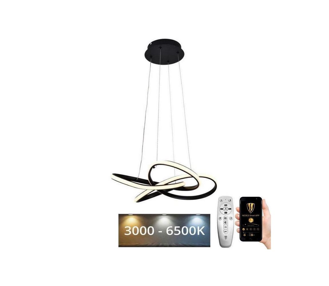  LED Stmívatelný lustr na lanku LED/40W/230V 3000-6500K černá + dálkové ovládání J4332/B